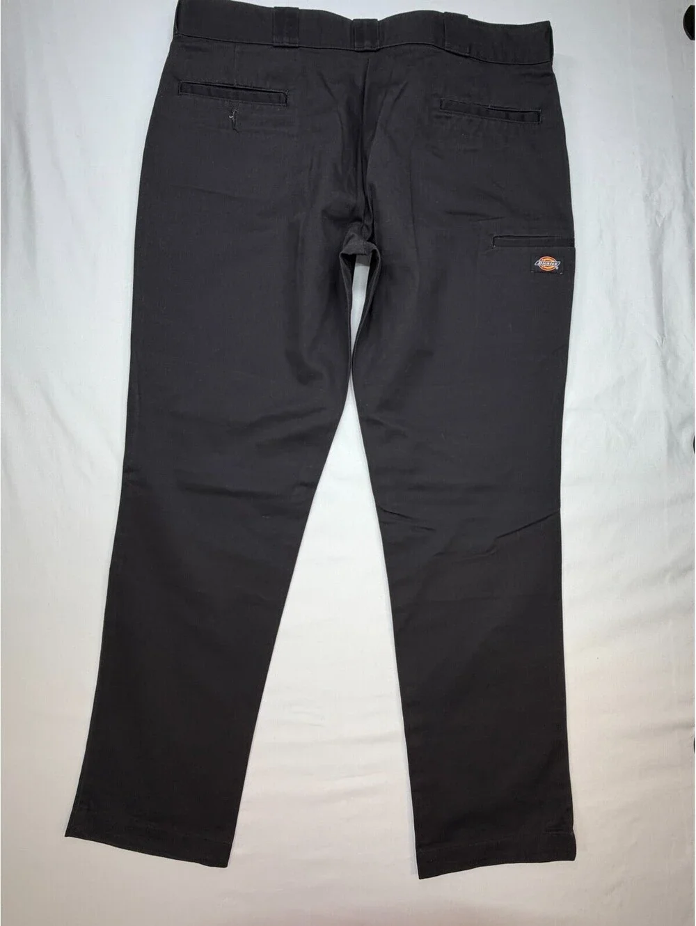 Dickies Men's Work Pants Skinny Straight Dark Wash Mid Rise Solid Size 38 Black